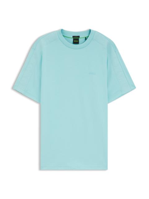 BOSS STRETCH-COTTON T-SHIRT WITH JACQUARD TAPE