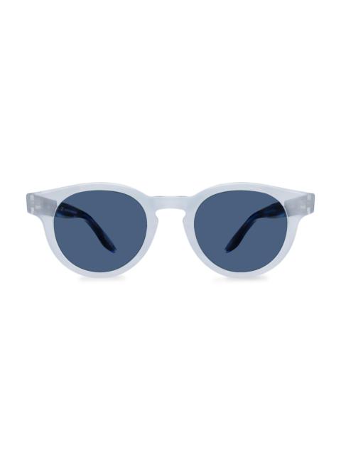 BARTON PERREIRA Men's Oxford 47MM Round Sunglasses - Blue Smoke Vintage Blue