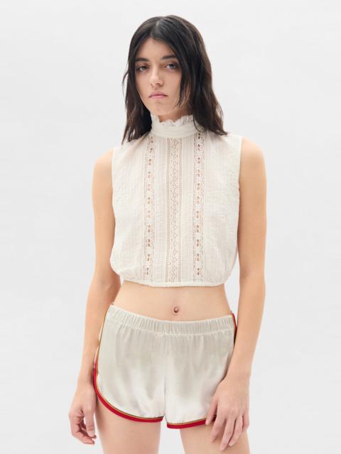 Ann Demeulemeester Bee High Neck Cropped Top