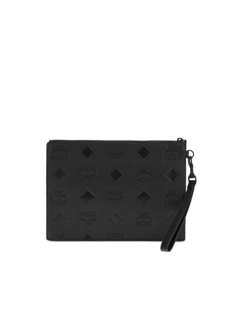 logo-pattern clutch bag