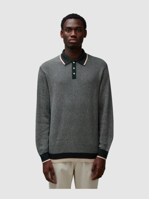 BEAMS PLUS Long sleeve knitted polo shirt