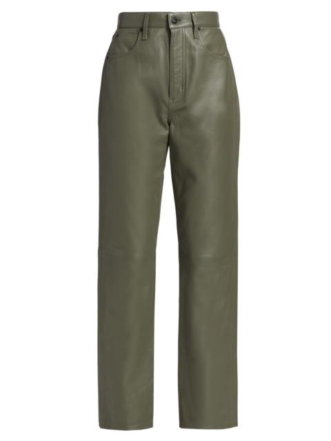SLVRLAKE Women's London Leather Pants - Olive