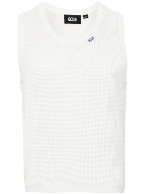 waffle-knit sleeveless jumper