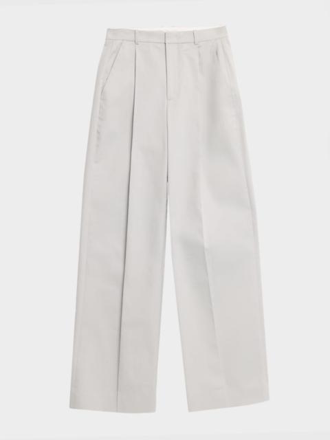 Vince Camille Mid-Rise Cotton-Blend Trousers