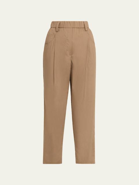 Brunello Cucinelli Tapered Lightweight Poplin Crop Pants