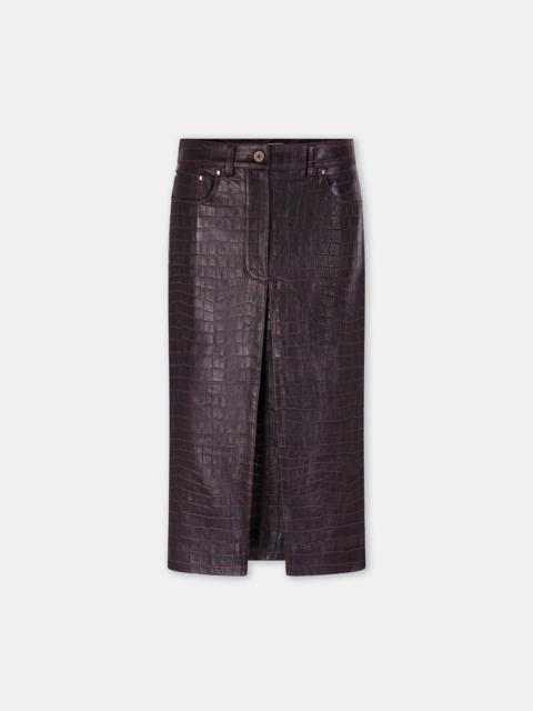 rabanne MIDI LEATHER SKIRT