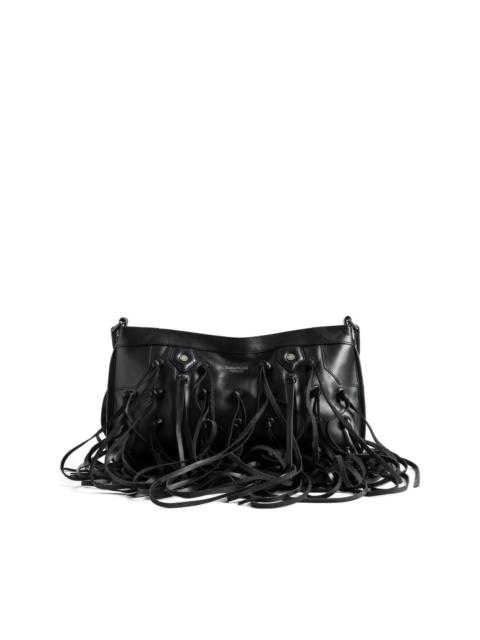 Zadig & Voltaire leather-fringe clutch bag