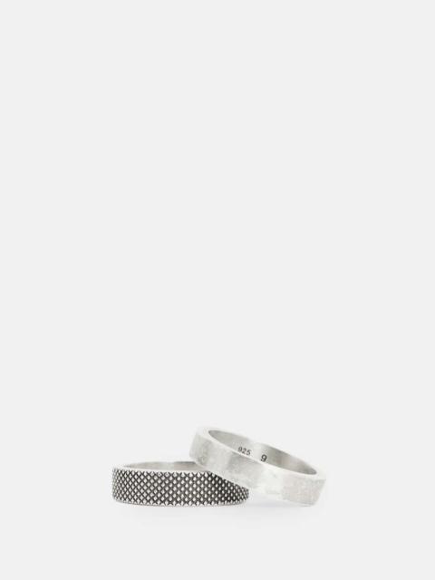 ALLSAINTS MARS TEXTURED STERLING SILVER RING SET