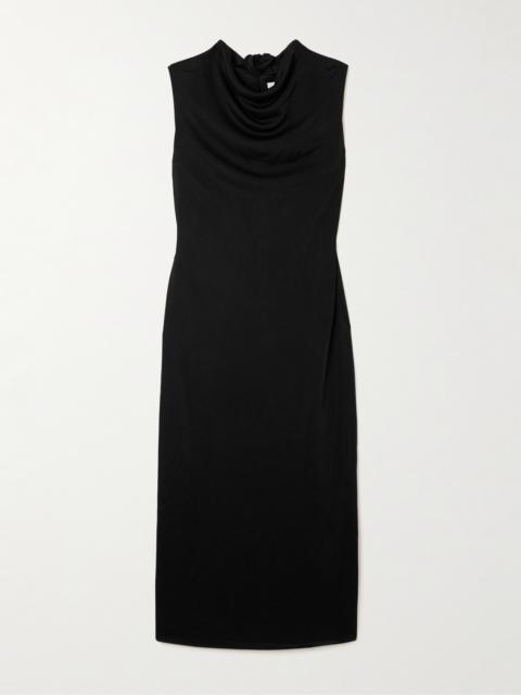 Jil Sander Draped Satin-jersey Maxi Dress