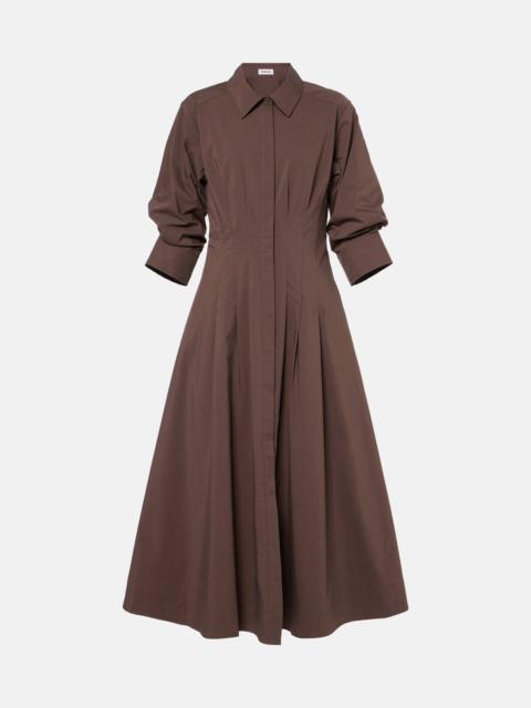 SIMKHAI Pintuck cotton-blend midi dress