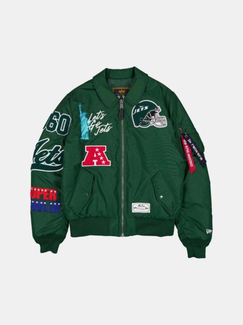 Nike NEW YORK JETS X ALPHA X NEW ERA MA-1 COLLARED BOMBER JACKET