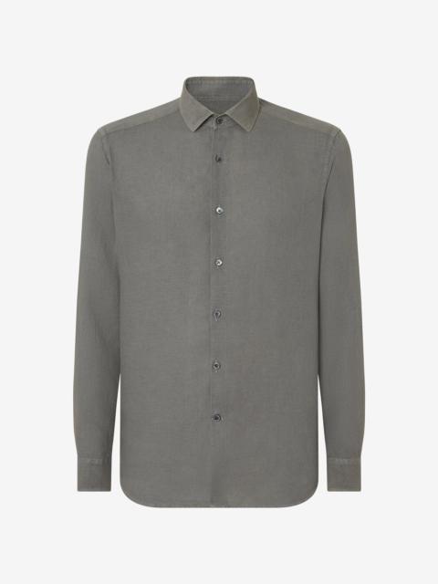 CORNELIANI Grey pure linen shirt