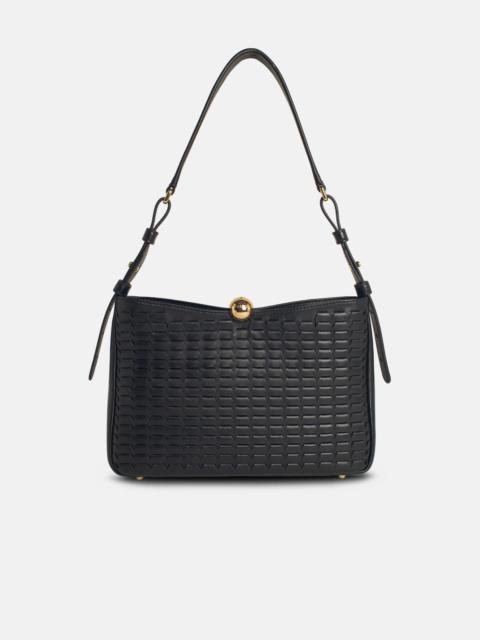 'SFERA SOFT' MEDIUM BLACK LEATHER CROSSBODY BAG