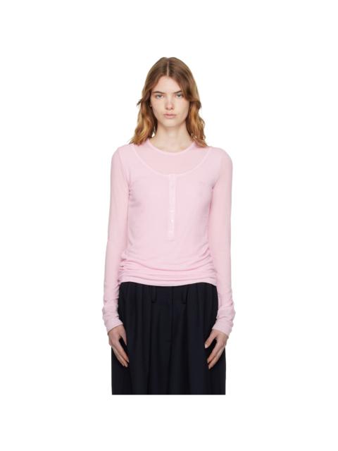 OPEN YY Pink Layered Lounge Henley