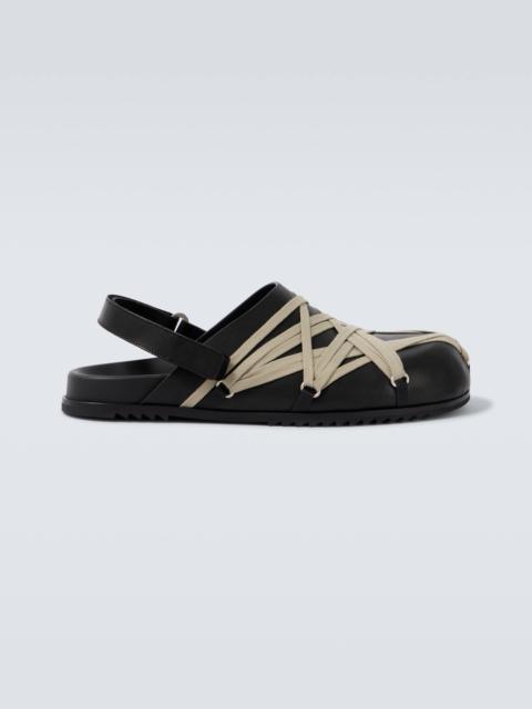 Rick Owens Megalace Mule leather clogs