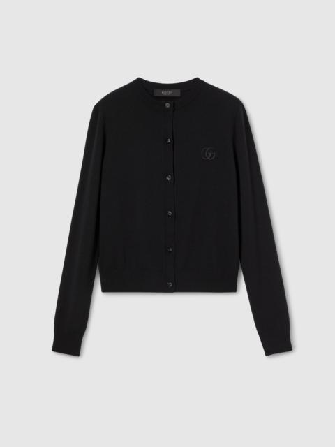 GUCCI Knit wool cardigan with embroidery