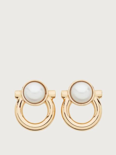 FERRAGAMO GANCINI EARRINGS WITH PEARLS