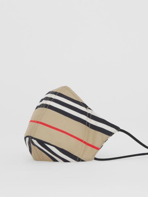 Burberry Icon Stripe Print Cotton Face Mask