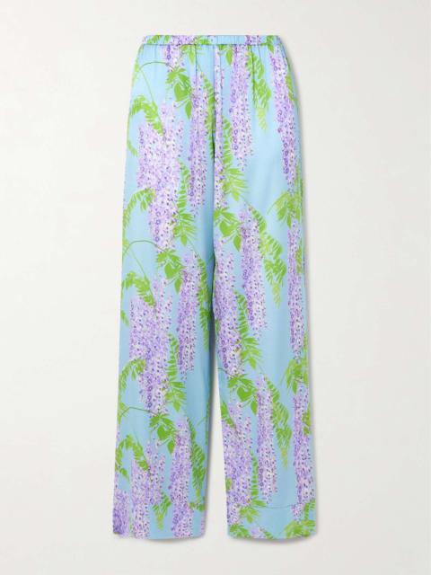 BERNADETTE Louis floral-print stretch-silk pajama pants