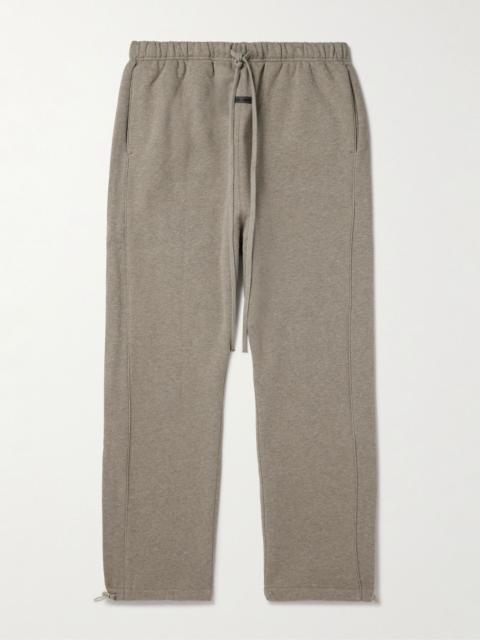 ESSENTIALS Tapered Logo-Appliquéd Cotton-Blend Jersey Sweatpants Taupe