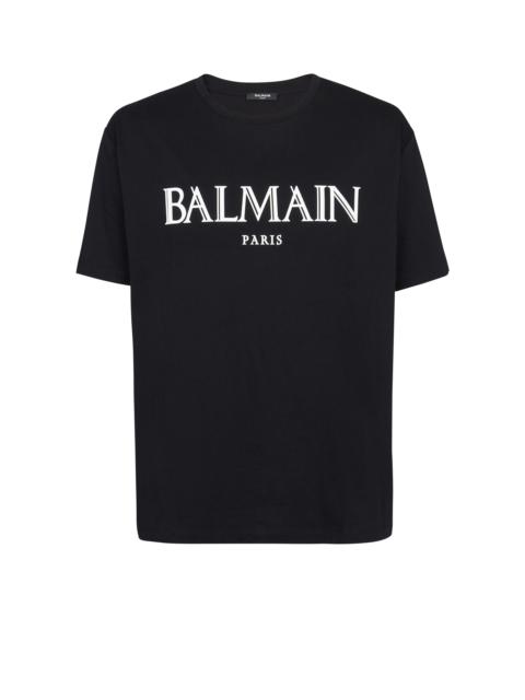 Balmain T-shirt with rubber Roman Balmain logo