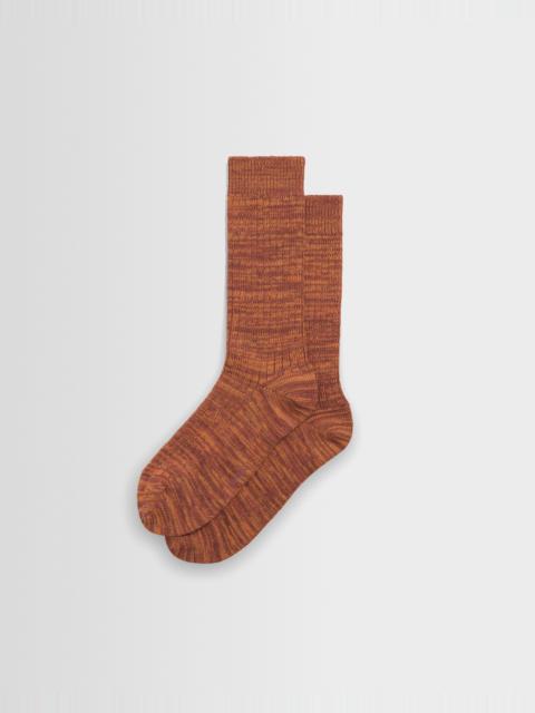 Wax London Sandwell - Orange And Red Twisted Cotton Socks