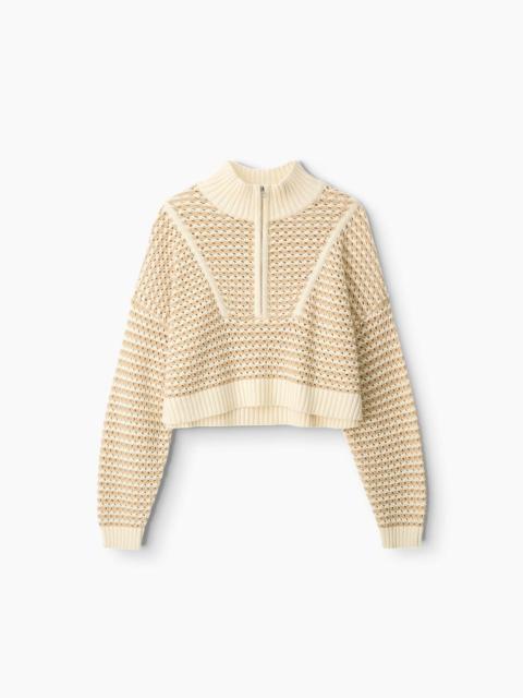 STAUD STAUD CROPPED HAMPTON SWEATER BREEZE CREME