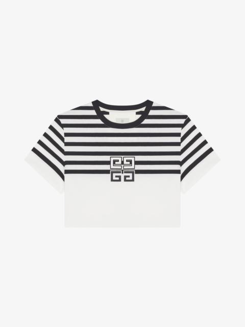 4G CROPPED T-SHIRT IN COTTON WITH STRIPES