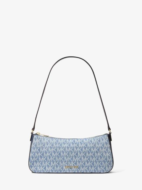 MICHAEL KORS Sammy Small Signature Logo Print Denim Pochette