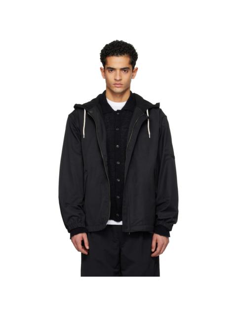 Nanamica Black OOAL Nylon Twill Hooded Jacket