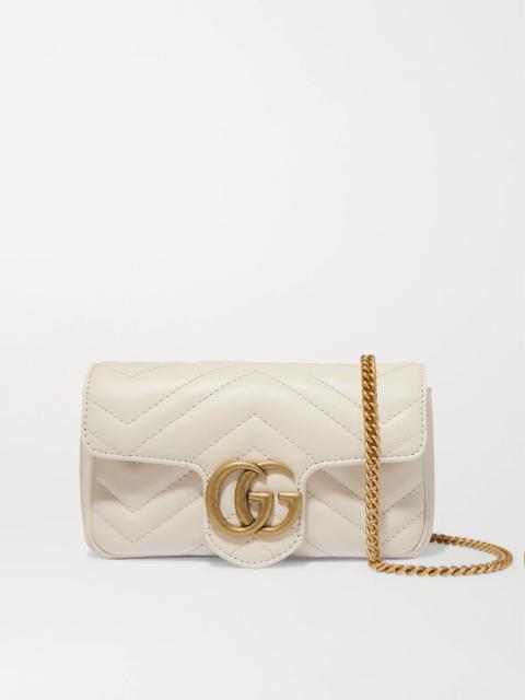 GUCCI GG Marmont mini quilted leather shoulder bag White