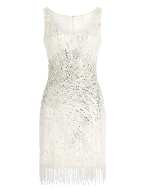 JENNY PACKHAM Noella sequined embellished fringed mini dress