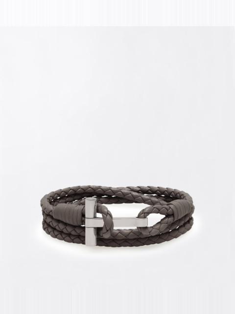 TOM FORD BRAIDED LEATHER T BRACELET