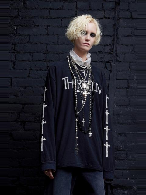 R13 R THIRTEEN GOTHIC LONG SLEEVE TEE - BLACK