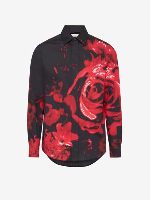 Men's Wax Flower Shirt in Black/red
