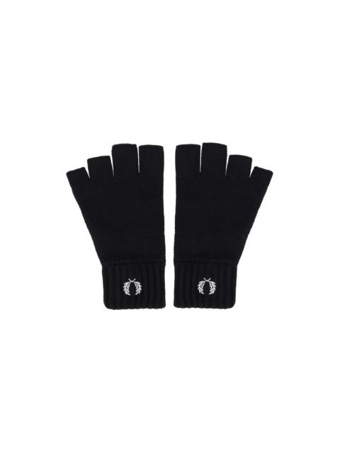 Fred Perry Black Fingerless Gloves