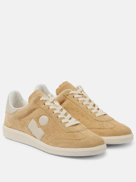 Bryce leather-trimmed suede sneakers