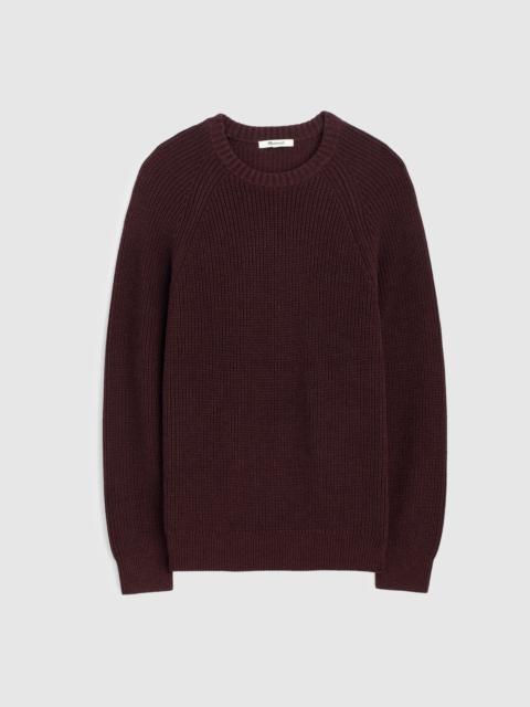 Madewell Cotton Shaker-Stitch Crewneck Sweater