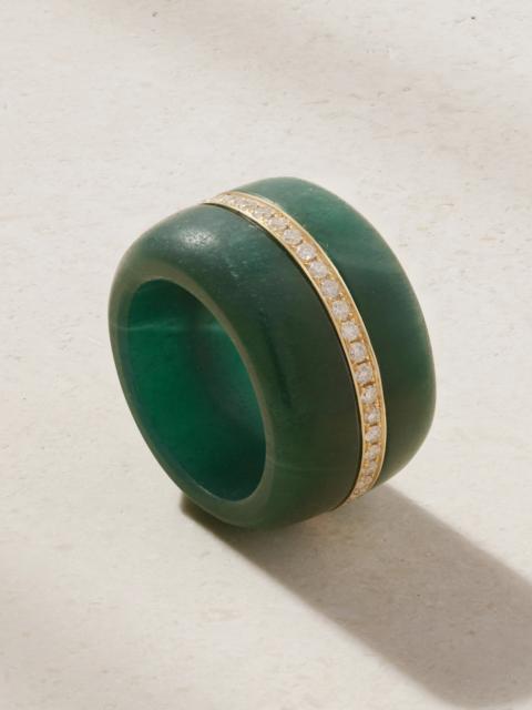 By Pariah Pebble 14-karat Gold, Chalcedony And Diamond Ring