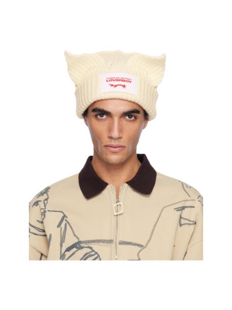 CHARLES JEFFREY LOVERBOY Off-White Chunky Ears Beanie