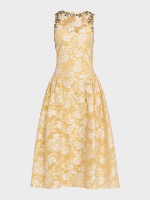 Cinq à Sept Organza Jacquard Drop-Waist Dress