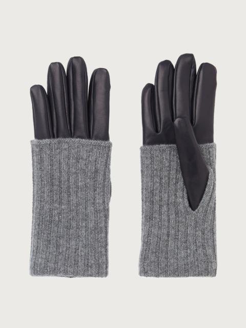 FERRAGAMO Cashmere and leather gloves