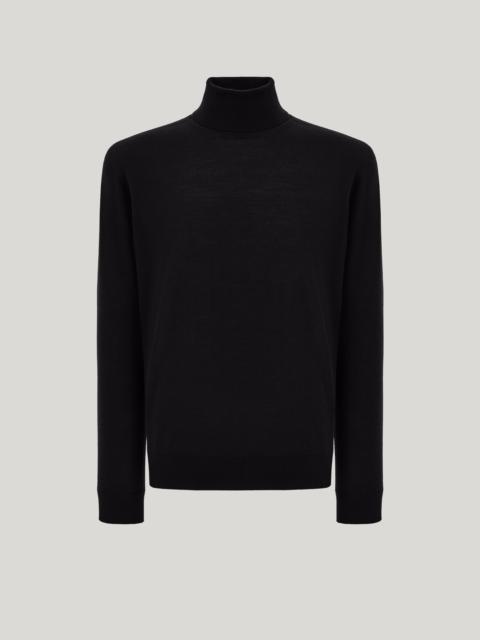 Canali CANALI NUVOLA BLACK SEAMLESS MERINO WOOL TURTLENECK