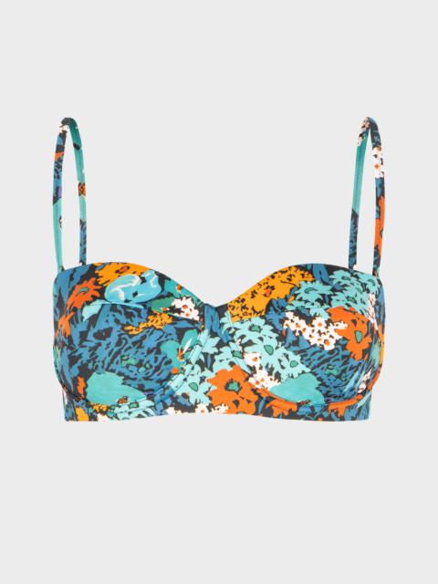Tropical Floral' Bandeau Bikini Top