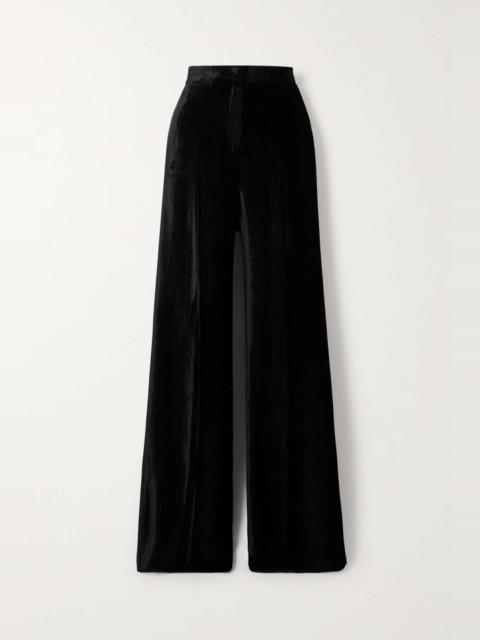 + NET SUSTSAIN Boyne organic silk-velvet wide-leg pants
