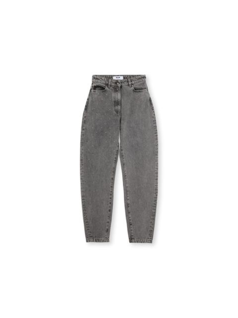 MSGM Mom-fit denim with multicolour rhinestones