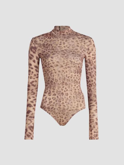 LAPOINTE Women's Leopard-Print Jersey Bodysuit - Snow Leopard