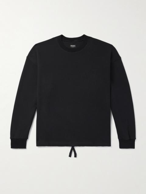 ZEGNA Logo-Embroidered Cotton-Blend Jersey Sweatshirt