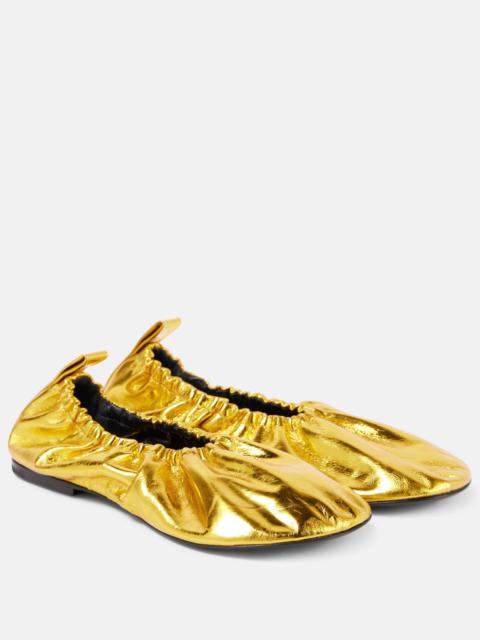 Leather ballet flats