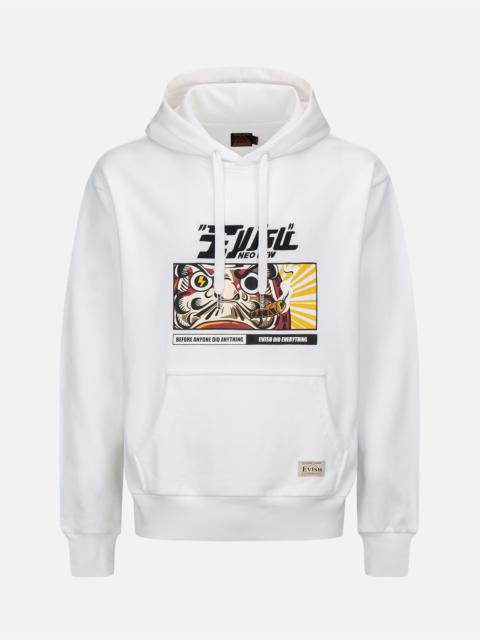 EVISU DARUMA BOX PRINT HOODED SWEATSHIRT